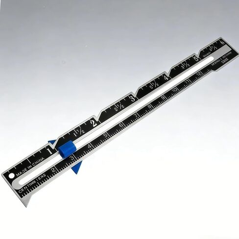 1pcs Slivery Metal Sewing Gauge Measuring Tool - Adjustable Sliding Quilting Ruler for Fabric, Denim in Saudi Arabia