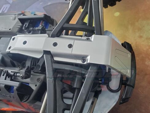 Aluminium Alloy Front Chassis Skid Plate fits Traxxas 1/10 New EREVO 2.0 E REVO - Silver in Saudi Arabia
