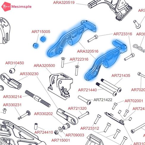 Alloy Felony 6S Rear Body Mount Frame ARA320516 for Arrma 1/7 Infraction Limitless Felony 6S BLX Upgrades Parts Red in Saudi Arabia