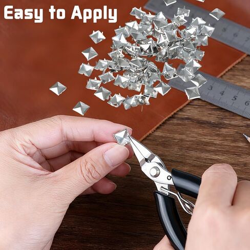 1000PCS Pyramid Studs for Clothing Leather, Metal Square Spikes for DIY Leathercraft, Jackets, Belts, Bags, Shoes – Metal Punk Stud Rivets for Clothing Decoration in Kuwait