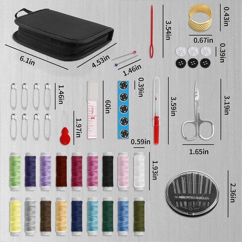 Sewing Kit Basic,with Case Portable Sewing Supplies for Home Traveler,Home,Travel,Emergency Including Scissors,Measure Tape,Needle Threader,Sewing Kit with Case in Saudi Arabia