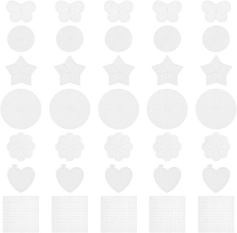 CRAFTYMELODY 28Pcs Mesh Plastic Canvas Sheets kit 7 Styles Mesh Canvas Sheets Butterflies Hearts Flower Star Blank Needlepoint Canvases Kit for Embroidery Knit and Crochet DIY Craft Projects in Saudi Arabia