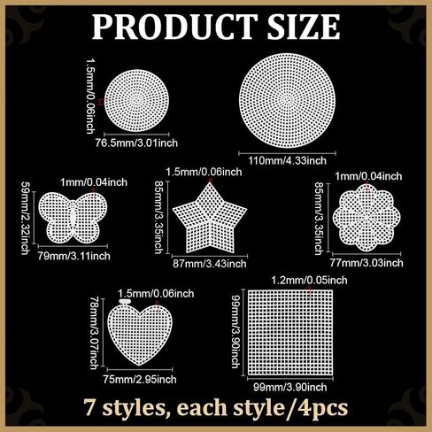 CRAFTYMELODY 28Pcs Mesh Plastic Canvas Sheets kit 7 Styles Mesh Canvas Sheets Butterflies Hearts Flower Star Blank Needlepoint Canvases Kit for Embroidery Knit and Crochet DIY Craft Projects in Saudi Arabia