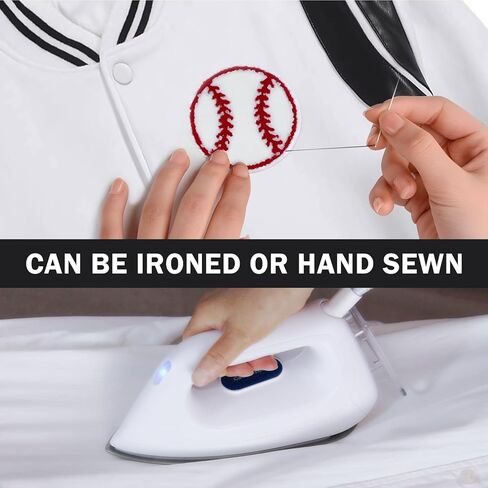 10 قطع من رقع البيسبول Vouchmind للكي، تصميم بيسبول مطرز للقبعات والسترات والجينز والحقائب - رقع بيسبول ذاتية اللصق ومخيطة للديكور والإصلاح in Kuwait