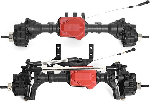 REDSPIDER 1/10 RC Axles Complete Nylon Front Rear Portal Axle with Differential Lock Kit and Servo Mounts for 1/10 RC Car Crawler TRX-4 Defender Bronco TRX4 Chassis DIY Upgrade Parts (Front+Behind) in Saudi Arabia