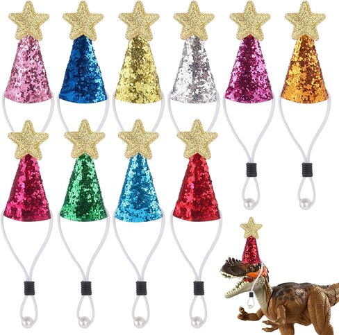 10pcs Mini Party Hats for Stuffed Animals Dog Cat Birthday Party Hat Rabbit Dinosaur Toy Animals Hat Pet Grooming Costume Accessories in Kuwait