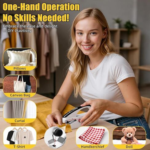 Handheld Sewing Machine for Beginners: Easy to Use Dual Speed Portable Mini Sewing Machine for Hemming, Adults, Home, Travel and DIY, White in Saudi Arabia