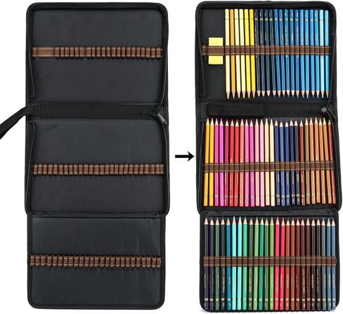 72 Slots Colored Pencil Case Pencil Holder Color pencil organizer Storage (Black) in Saudi Arabia