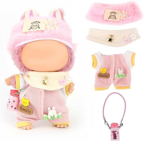 WALLFID 4-Piece Outfit Set for 17cm Dolls, Fashion Outfit with Hat, Top, Pants & Accessories, Vintage Brown in Saudi Arabia