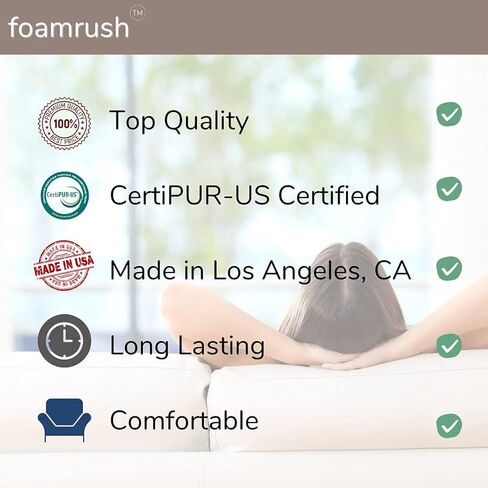 رغوة تنجيد عالية الكثافة بقطر 3 × 16 × 16 بوصة من FoamRush (مقاعد البار، وسادة المقعد، حشوة الوسادة، استبدال وسادة الفناء الدائرية) صنع في الولايات المتحدة الأمريكية in Kuwait