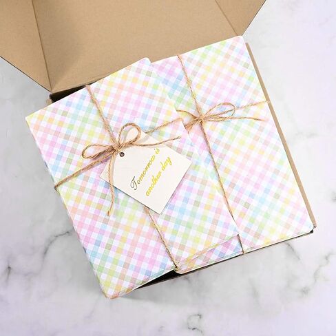 100Pcs Easter Tissue Paper for Gift Wrapping Pastel Plaid Color Art Tissue Paper for Happy Easter Party Spring Holidays DIY Craft Supplies, 20 * 14 Inches in Saudi Arabia