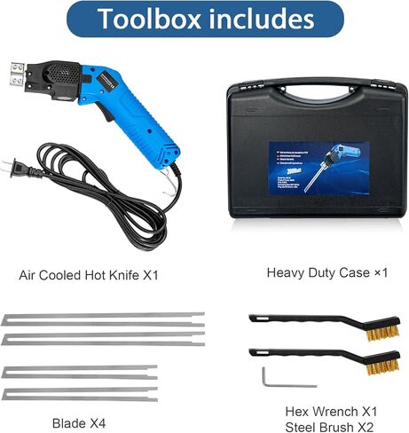 Toemics Electric Hot Knife Foam Cutter – 200W Styrofoam Cutting Tool, 4 Adjustable 50-500°C Blades for Polystyrene, Sponge, Crafts, and Insulation (Blue) in Saudi Arabia
