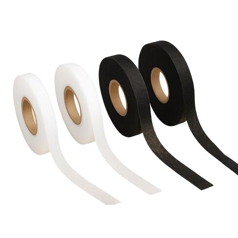2Rolls Iron-on Hem Tape Adhesive, 20mm x 164ft Multipurpose Heat Press Cloth Black & White Tape for Pants, Dresses, Curtains, Sewing, Craft in Saudi Arabia