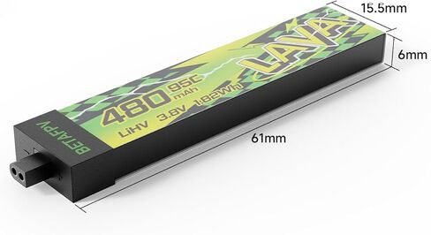 BETAFPV 4pcs Lava II 1S 480mAh Battery 3.8V 95C LiHV Battery with BT2.0 Connector Compatible with 1-2S Tiny Whoop Drone Quadcopter Like Air75, Meteor75 Pro, Cetus Pro, Cetus X Brushless Drones in Saudi Arabia