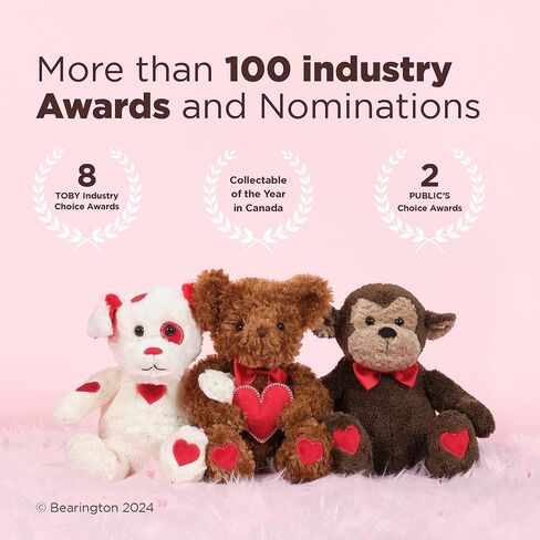 Bearington Hugh Loves You Elephant Stuffed Animal - 13" Cuddly Valentines Stuffed Animal with Soft Grey Fur and Heart Details - Adorable Elephant Valentines Day Gift for Kids, Babies, and Loved Ones in Saudi Arabia