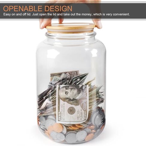 Clear Piggy Bank with Slotted Lid, 7/8 Gallon Plastic Money Saving Jar Bank Box Container for Cash Saving, Clear Large Money Coin Change Bank Jar Container Penny Piggy Jar Bank for Adults Kids in Kuwait