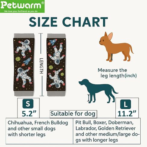 مجموعة Petwarm Dog Recovery Leg Sleeves مكونة من 4 قطع مطبوعة لرائد الفضاء - أغلفة دعم المفاصل الناعمة المضادة لللعق للكلاب المتوسطة والكبيرة، حماية خالية من العمليات الجراحية، رمادي، L in Kuwait