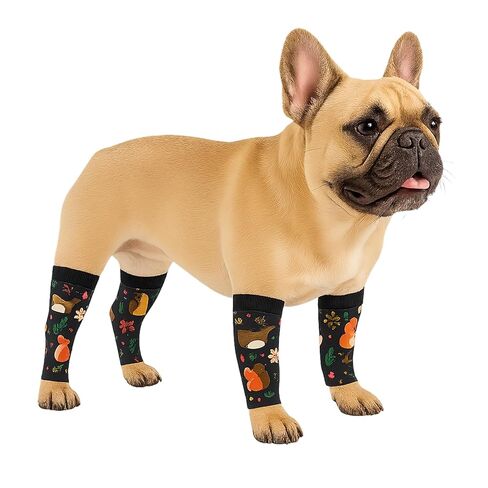 مجموعة Petwarm Dog Recovery Leg Sleeves مكونة من 4 قطع مطبوعة لرائد الفضاء - أغلفة دعم المفاصل الناعمة المضادة لللعق للكلاب المتوسطة والكبيرة، حماية خالية من العمليات الجراحية، رمادي، L in Kuwait