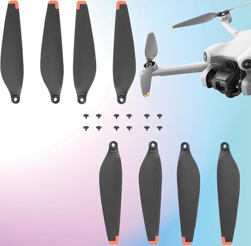 8 عبوات من شفرات المروحة سريعة التحرير منخفضة الضوضاء لـ DJI Mini 4 Pro وMini 3 Pro، ملحقات طائرة بدون طيار بديلة باللون البرتقالي in Kuwait