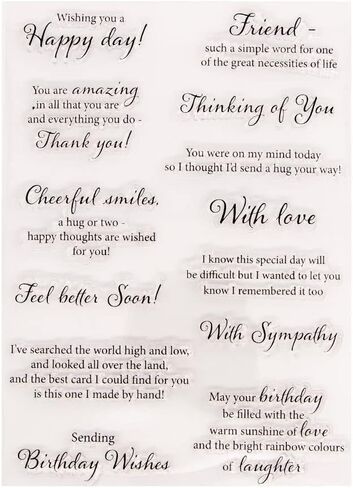 LZBRDY 5.7 by 8.3 Inch Happy Day Friend Thinking of You with Love Sympathy Wishes Words Clear Stamps for Card Making and Scrapbooking in Saudi Arabia