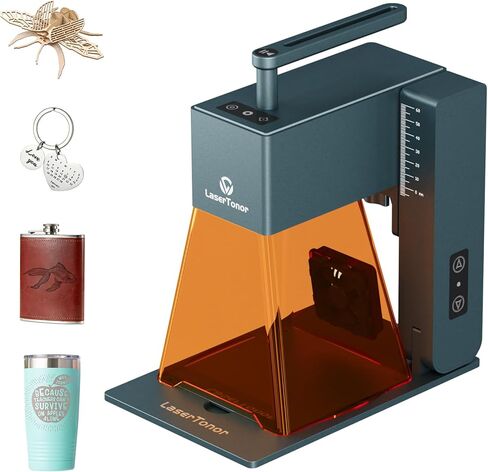 LaserTonor Pi1 10W Laser Engraver Handheld,Portable 1kg Diode Engraving and Cutter Machine 360°‌‌ Full-Angle Engraving,63600mm/min Fast Speed & 0.05mm Precision for Wood/Leather/Coated Metal,Basic in Saudi Arabia