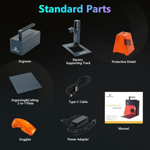 LaserTonor Pi1 10W Laser Engraver Handheld,Portable 1kg Diode Engraving and Cutter Machine 360°‌‌ Full-Angle Engraving,63600mm/min Fast Speed & 0.05mm Precision for Wood/Leather/Coated Metal,Basic in Saudi Arabia