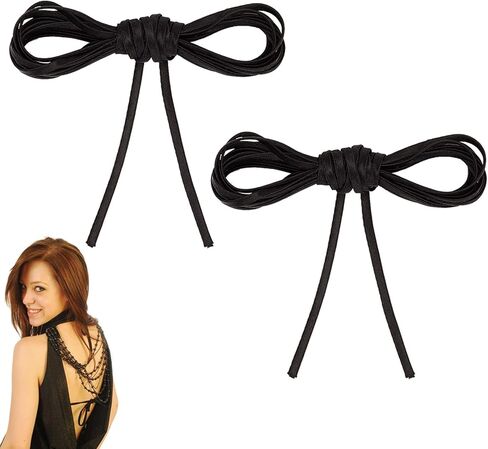 5 ياردات للنساء لحفلات الزفاف، ربطة عنق من الخلف، مشد ثوب أسود، ربطة عنق خلفية قابلة للتعديل، حبل وشاح، 0.2 بوصة أشرطة ملابس واسعة للديكور DIY سحاب بديل in Kuwait