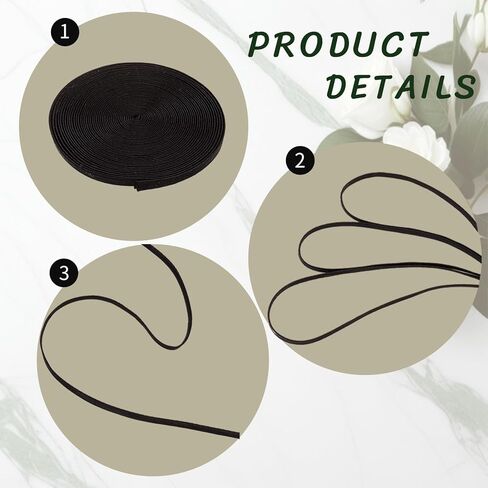 5 ياردات للنساء لحفلات الزفاف، ربطة عنق من الخلف، مشد ثوب أسود، ربطة عنق خلفية قابلة للتعديل، حبل وشاح، 0.2 بوصة أشرطة ملابس واسعة للديكور DIY سحاب بديل in Kuwait