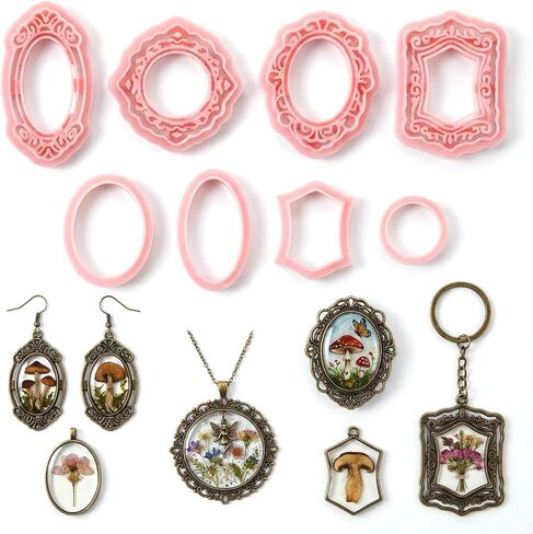 12 Pcs Clay Cutters Set, Vintage Frame Polymer Clay Cutters Boho Earring Molds, Polymer Clay Earring Tools Polymer Clay Kit for DIY Tools Jewelry Earrings Making in Saudi Arabia