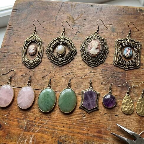 12 Pcs Clay Cutters Set, Vintage Frame Polymer Clay Cutters Boho Earring Molds, Polymer Clay Earring Tools Polymer Clay Kit for DIY Tools Jewelry Earrings Making in Saudi Arabia