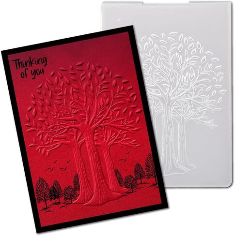 Arbuya 3D Trees Plastic Embossing Folders for Card Making or JournalingTree Background Embossing Folder for Gift Tag Paper Crafting Home Decoration 5"x7" in Saudi Arabia