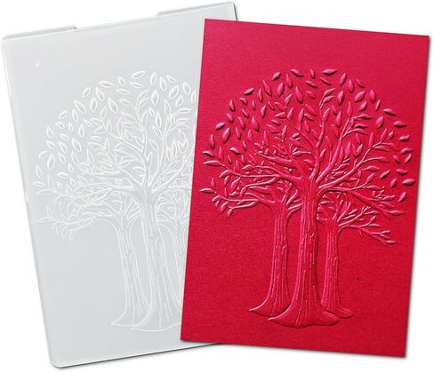 Arbuya 3D Trees Plastic Embossing Folders for Card Making or JournalingTree Background Embossing Folder for Gift Tag Paper Crafting Home Decoration 5"x7" in Saudi Arabia