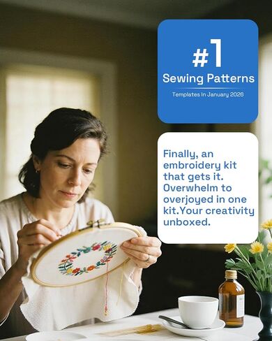 UESAN DIY Stitch Book, Embroidery Practice Book for Beginners with Full Sewing Kit, Linen Fabric, Hoop, Threads & Tutorials, Complete Starter Kit for Handmade Lovers in Kuwait