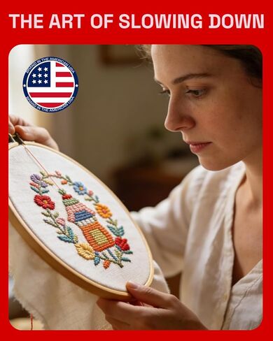 UESAN DIY Stitch Book, Embroidery Practice Book for Beginners with Full Sewing Kit, Linen Fabric, Hoop, Threads & Tutorials, Complete Starter Kit for Handmade Lovers in Kuwait