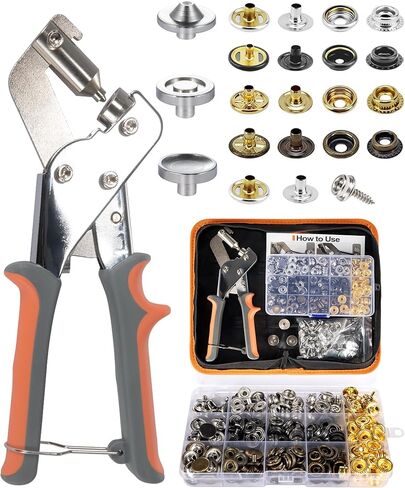 HFDSXS Heavy Duty Snap Fastener Tool, Snap Setter Tool with 380 Pcs（100 Sets 4 Color Boat Cover Snaps, Snap Repair Kit, Repairing Boat Covers, Canvas, Tarps, Fabric in Kuwait