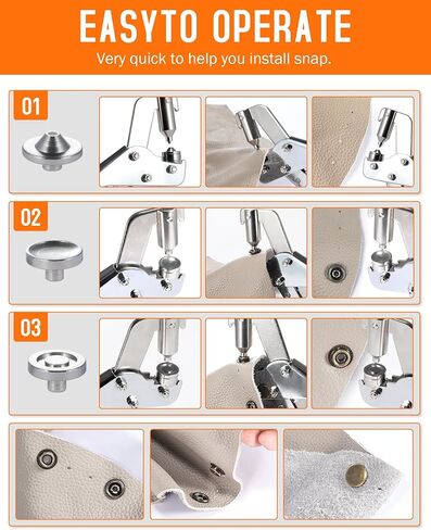 HFDSXS Heavy Duty Snap Fastener Tool, Snap Setter Tool with 380 Pcs（100 Sets 4 Color Boat Cover Snaps, Snap Repair Kit, Repairing Boat Covers, Canvas, Tarps, Fabric in Kuwait