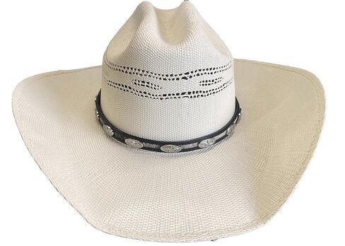 Horsehair Leather Hat Band with Silver Conchos in Saudi Arabia