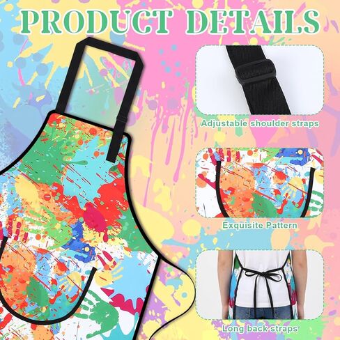 Artist Costume for Kids, Painter Dress Up Set with Colorful Artist Apron and Sleeves, Palette, Brush, Necklace, and Black Hat, Kids Painter Costume Accessories for Boys and Girls in Saudi Arabia