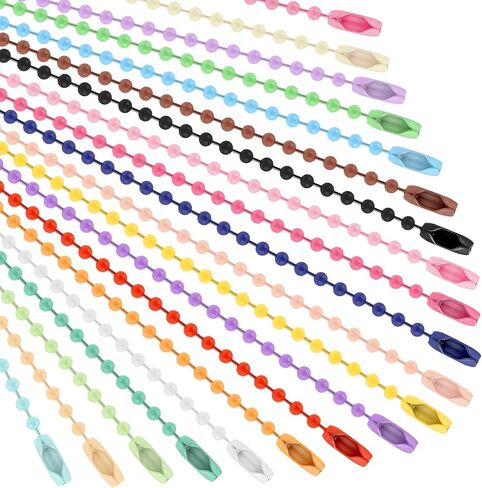 BESARME 200 PCS Colorful Bead Keychain Bulk Metal Hanging Chains Connector For Jewelry Making Holiday Decorations Dog Tag Chains Hanging Crafts Bulk DIY Needs in Saudi Arabia