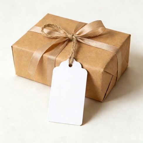 100 Pcs Kraft Paper Gift Tags with String, Blank Price Tags Gift Bag Hang Tags for Labeling Crafts Wedding Christmas Halloween, Mother's Day（White） in Saudi Arabia