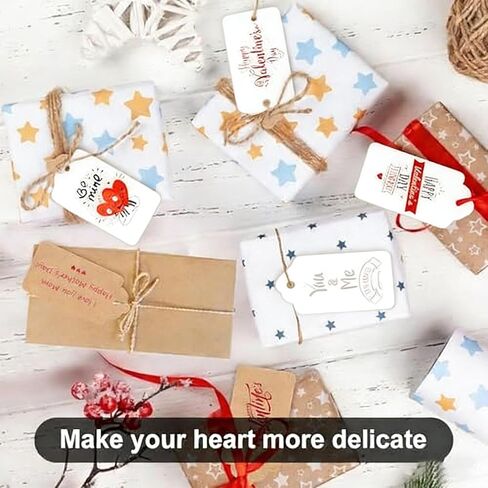 100 Pcs Kraft Paper Gift Tags with String, Blank Price Tags Gift Bag Hang Tags for Labeling Crafts Wedding Christmas Halloween, Mother's Day（White） in Saudi Arabia