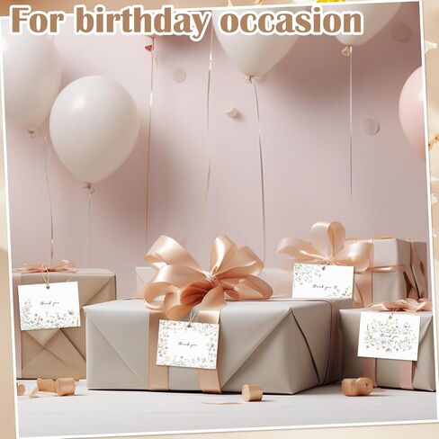 Eaasty 60 Pack Floral Thank You Gift Tags with 60 Twine Strings, 2 x 3 in Watercolor Wild Floral Flower Paper Tags in 6 Designs for Weddings, Bridal & Baby Showers, Birthday Party Favors DIY Crafts in Saudi Arabia