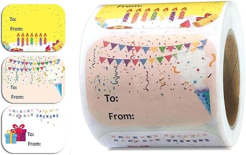 Happy Birthday Present Stickers 1.5 x 2 Inch Gift Labels - 300 Pcs Happy Stickers for Birthday Party Favors,Christmas Festival Holiday Presents 200 Stickers/roll in Saudi Arabia