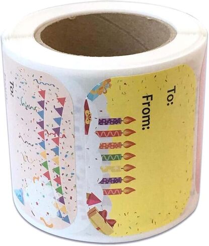 Happy Birthday Present Stickers 1.5 x 2 Inch Gift Labels - 300 Pcs Happy Stickers for Birthday Party Favors,Christmas Festival Holiday Presents 200 Stickers/roll in Saudi Arabia
