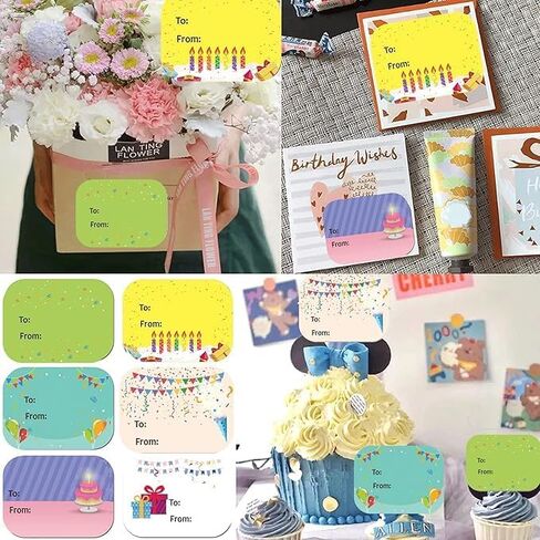 Happy Birthday Present Stickers 1.5 x 2 Inch Gift Labels - 300 Pcs Happy Stickers for Birthday Party Favors,Christmas Festival Holiday Presents 200 Stickers/roll in Saudi Arabia