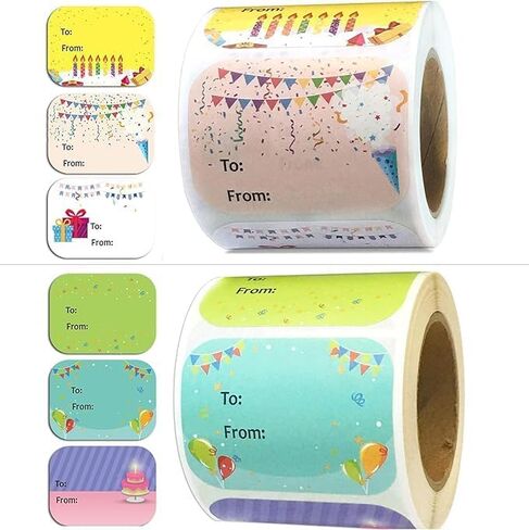 Happy Birthday Present Stickers 1.5 x 2 Inch Gift Labels - 300 Pcs Happy Stickers for Birthday Party Favors,Christmas Festival Holiday Presents 200 Stickers/roll in Saudi Arabia