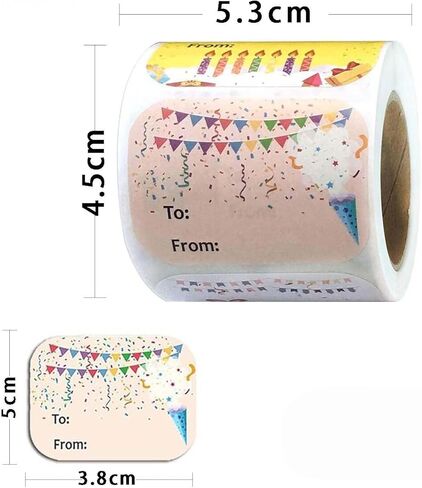 Happy Birthday Present Stickers 1.5 x 2 Inch Gift Labels - 300 Pcs Happy Stickers for Birthday Party Favors,Christmas Festival Holiday Presents 200 Stickers/roll in Saudi Arabia