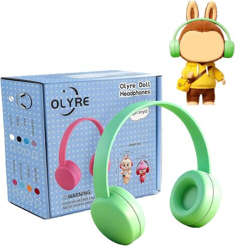 سماعات رأس Olyre Doll للدمى، تناسب الدمى العصرية بارتفاع 17 سم (6.69 بوصة) أو 1/6 BJDs، زي سماعة الرأس المصغرة/إكسسوار الملابس (الدمية غير متضمنة) (وردي) in Saudi Arabia