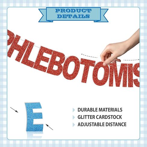 Happy Phlebotomist Week Banner - No DIY Glitter Phlebotomist Week Party Decorations for Phlebotomy Week Appreciation Gifts in Kuwait