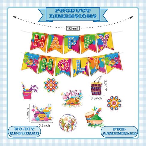 ديكورات Happy Holi - لا توجد لافتات Happy Holi DIY معلقة على شكل دوامات وديكورات حفلات المهرجانات in Kuwait